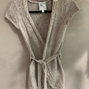 Super Soft Short Sleeve Wrap Sweater w Belt S